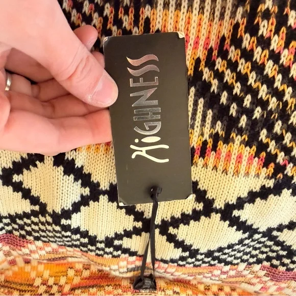 Highness Patterned Open Front Cardigan OSFA 100% Acrylic NWT - Picture 8 of 8